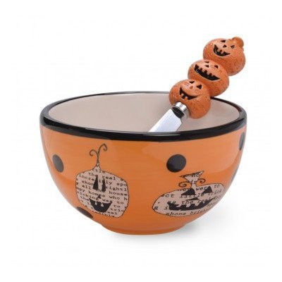 Boston International Pumpkin Bowl and Spreader Set