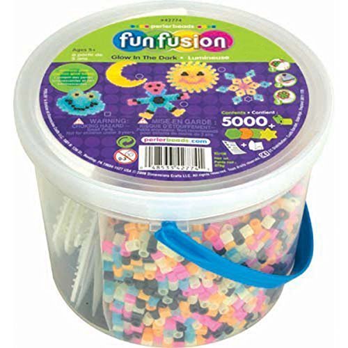 Perler Fun Fusion Fuse Bead Bucket, Glow in The Dark