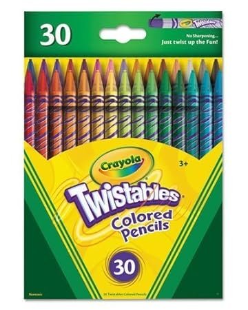 Crayola Twistables Colored Pencils Art Tools 30 Count Bright Bold Colors Great for Coloring No Sharpening