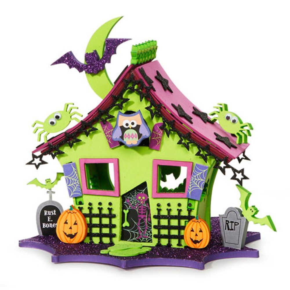 3D Foam Haunted House Kit Creative Set for Children to Make Decorate and Display as Halloween Crafts