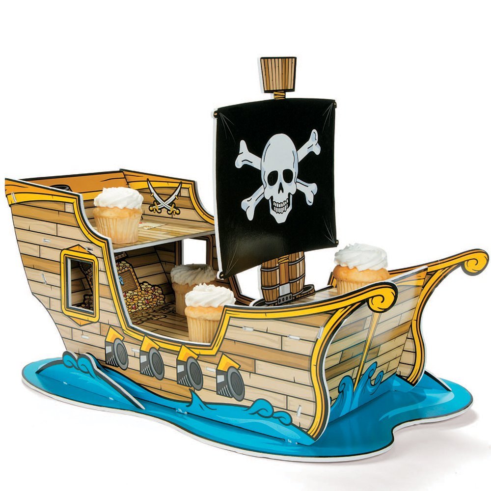 Pirate Ship Cupcake Holder display set