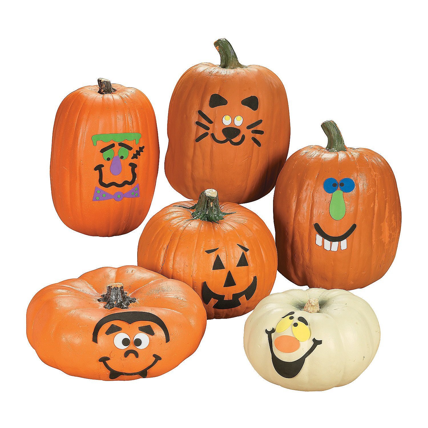 Funny face pumpkin kit to decorate with for kids Halloween craft activity