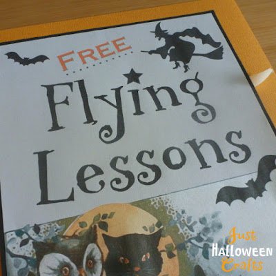 Adding black and orange border for Halloween witch flying lessons print