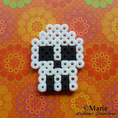 halloween perler bead designs white and black skull hama fused