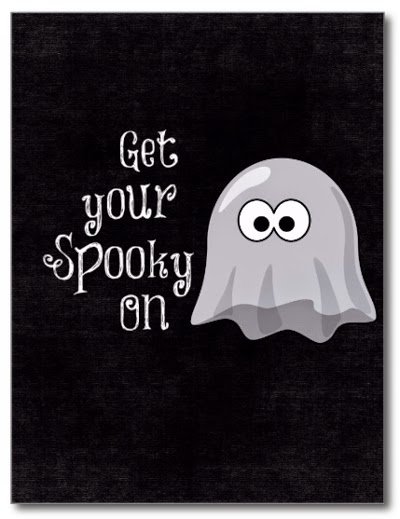 Get your spooky on postcard Ghost get spooky on image black and white halloween