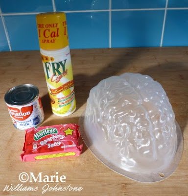 Items for making a Jello brain