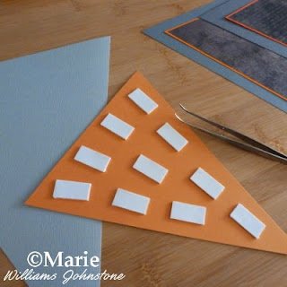 3D foam pads or squares are used to mount up the paper, craft tweezers help to take the backs off